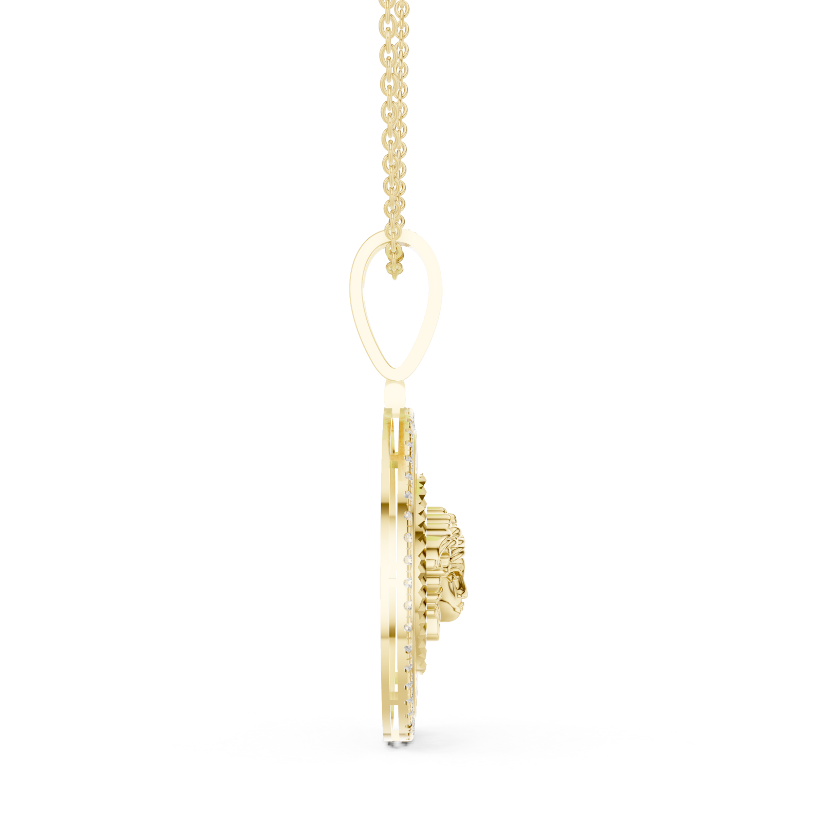  Gold Eternal Echo Pendant Necklace Side View
