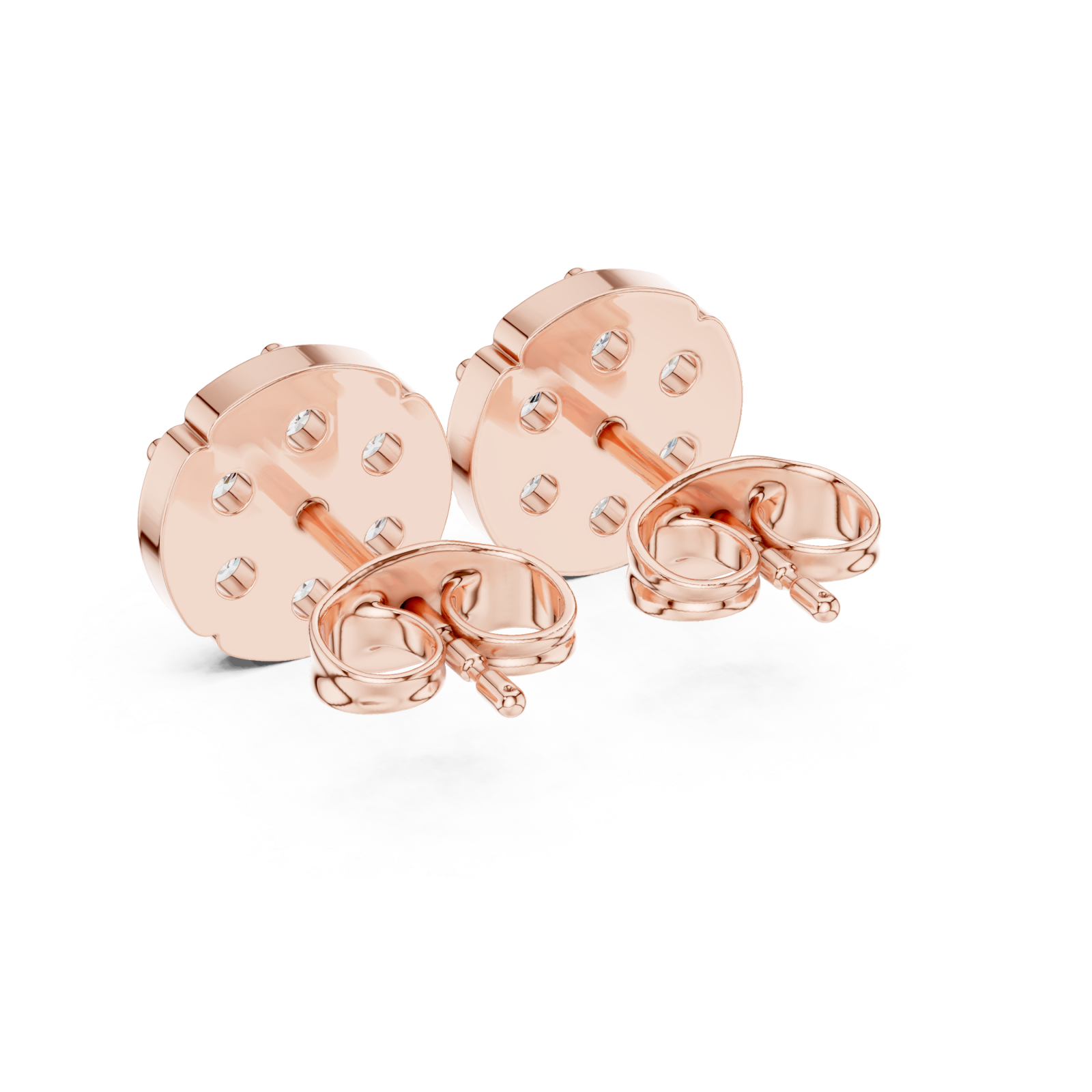  Rose Gold Elegant Harmony Cluster Earrings Side View