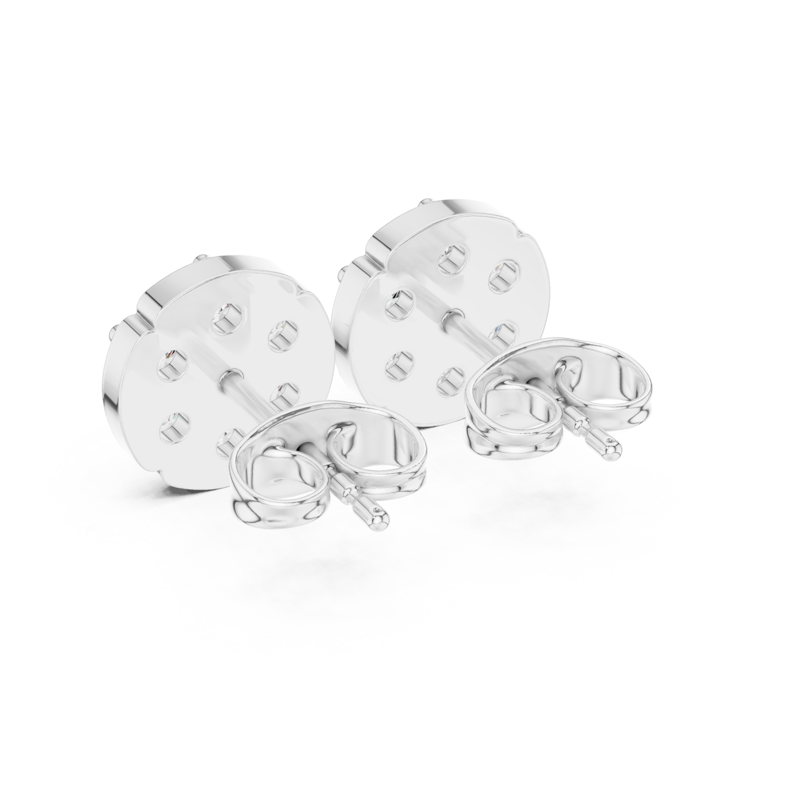  White Gold Elegant Harmony Cluster Earrings Side View