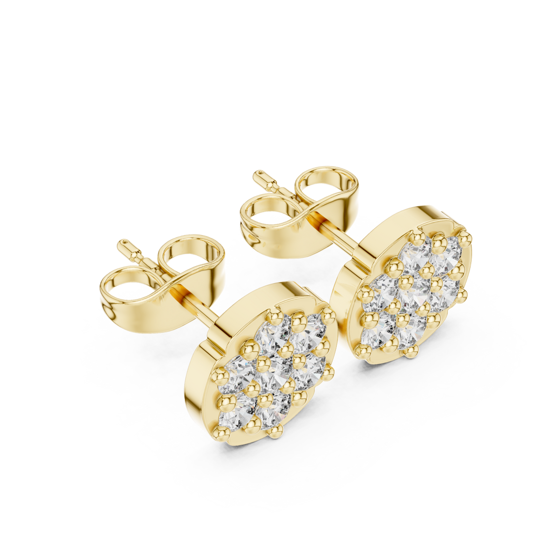 Gold Elegant Harmony Cluster Earrings Right View