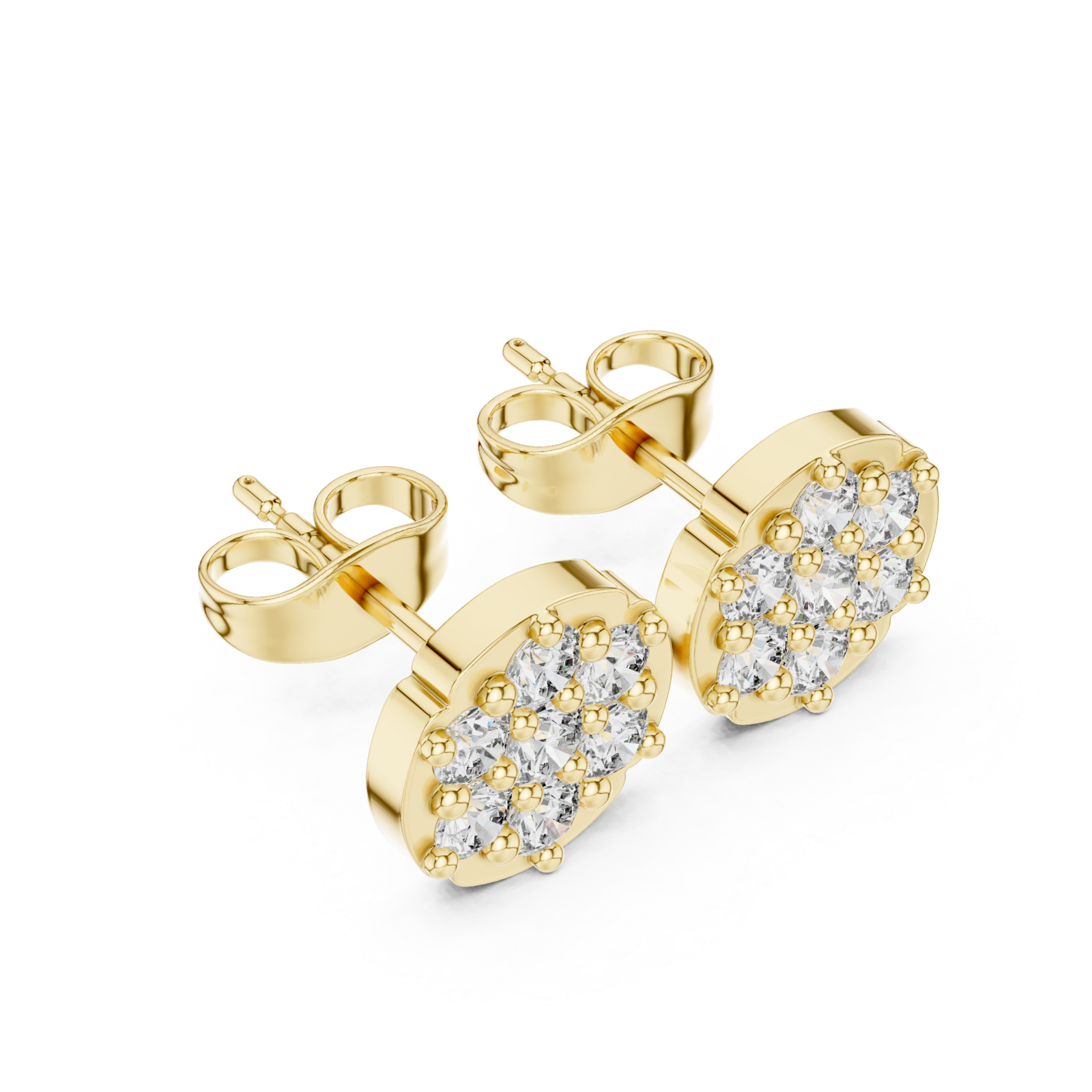 Gold Elegant Harmony Cluster Earrings Right View