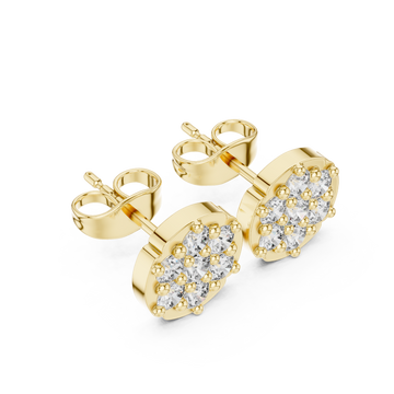 Gold Elegant Harmony Cluster Earrings Right View