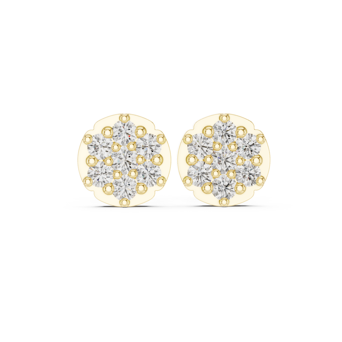 Gold Elegant Harmony Cluster Earrings Right View