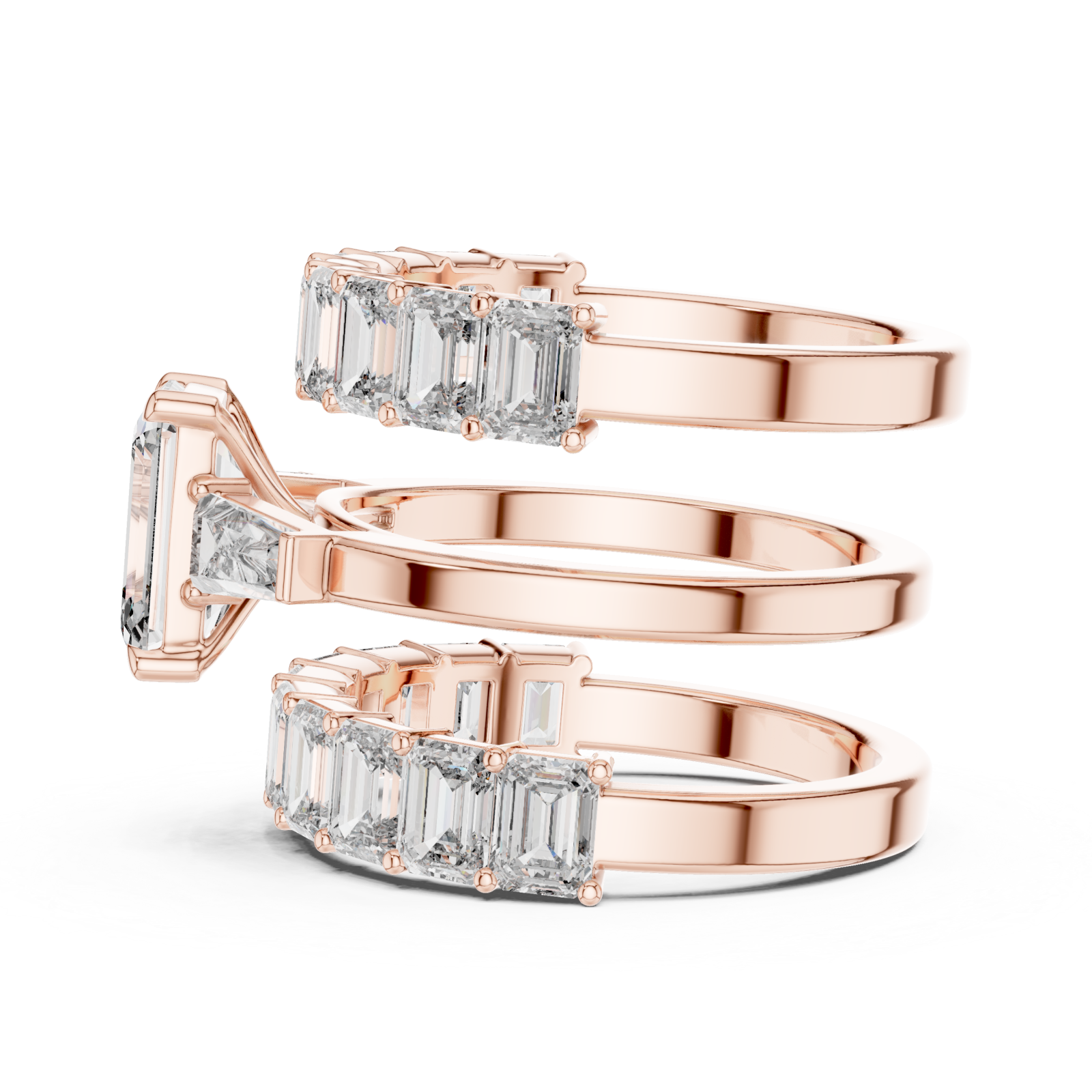 Rose Gold Imperial Geometry Majesty Band Set Side View