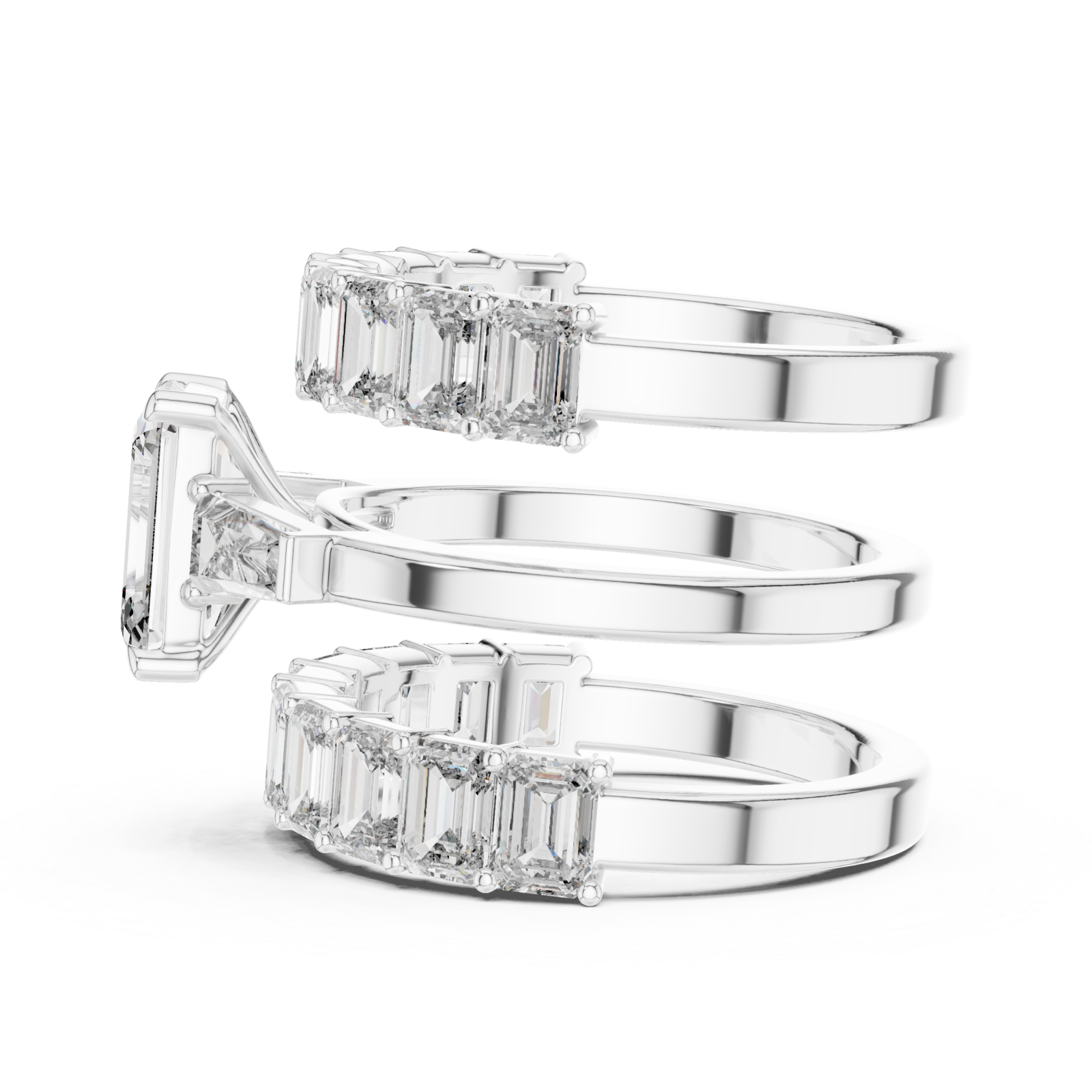  White Gold Imperial Geometry Majesty Band Set Side View