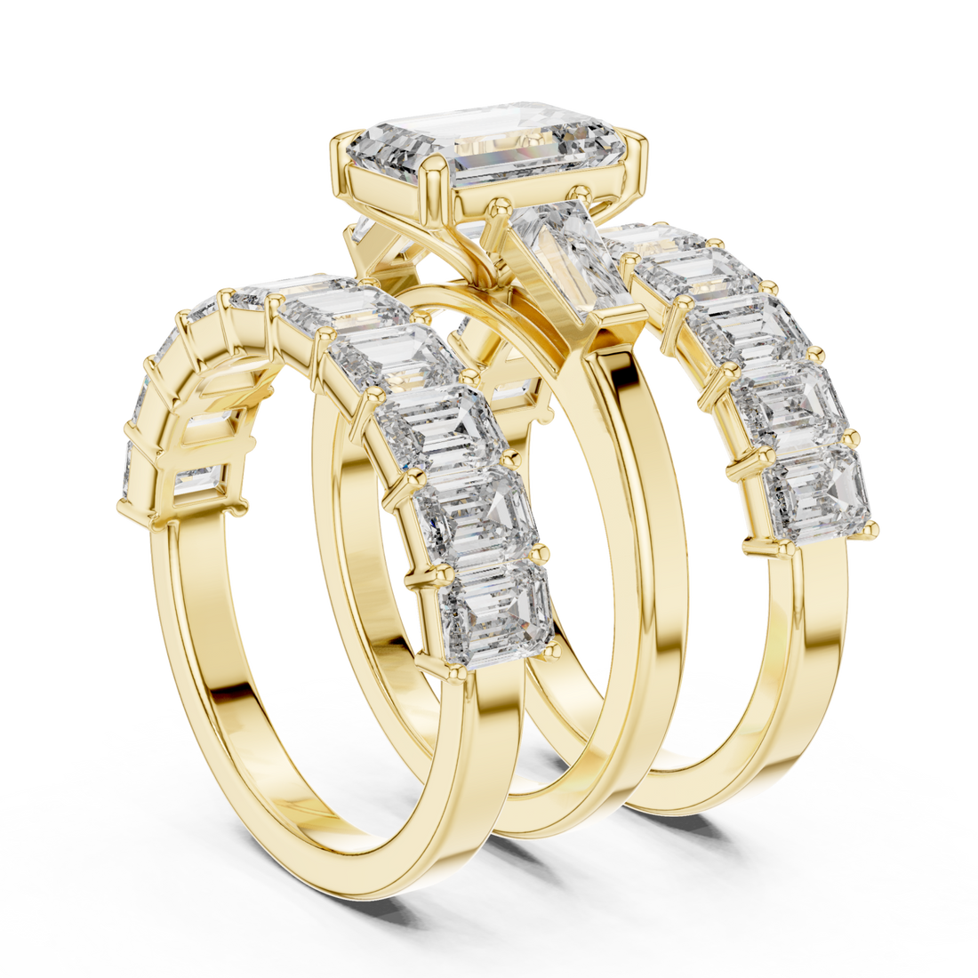 Gold Imperial Geometry Majesty Band Set Right View