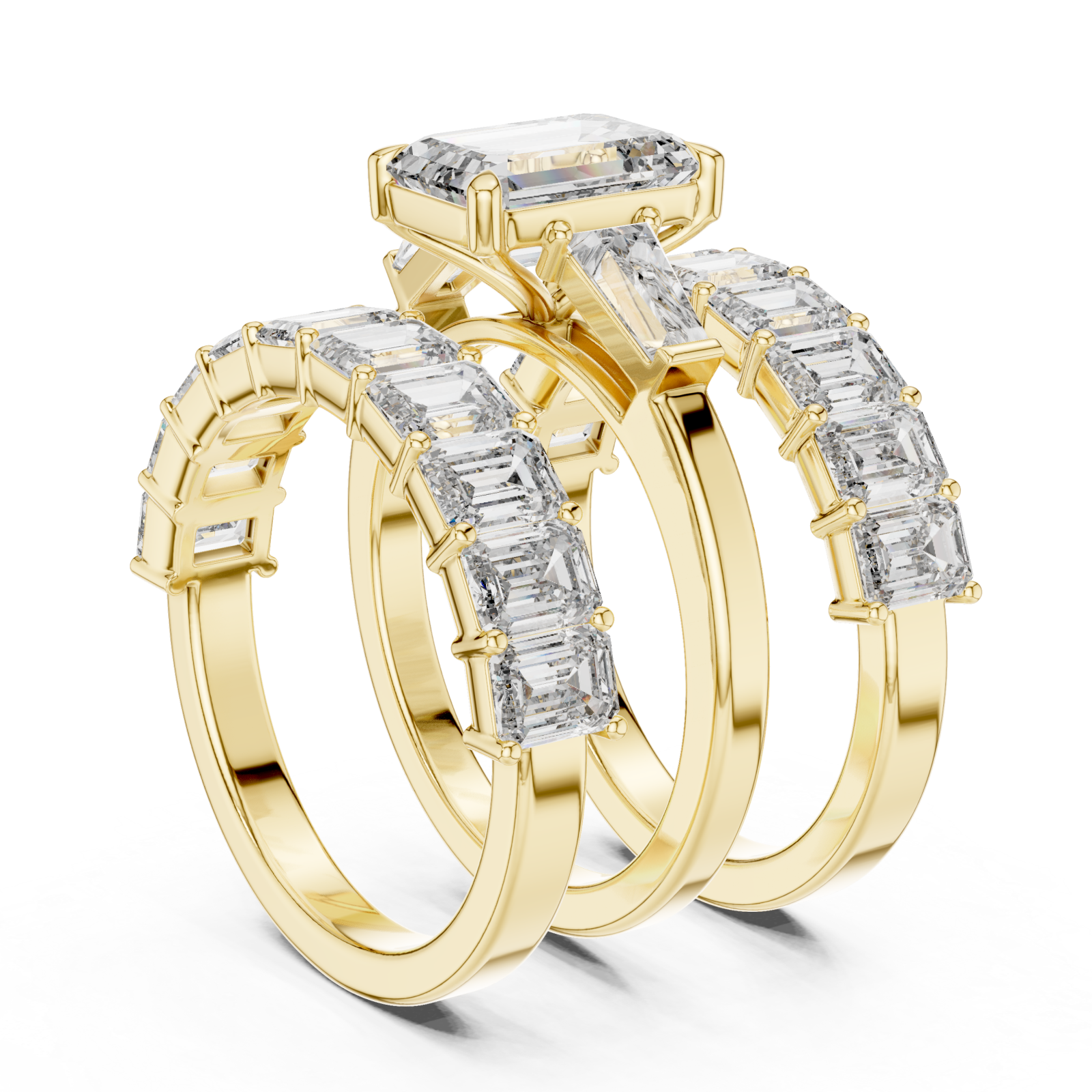  Gold Imperial Geometry Majesty Band Set Left View