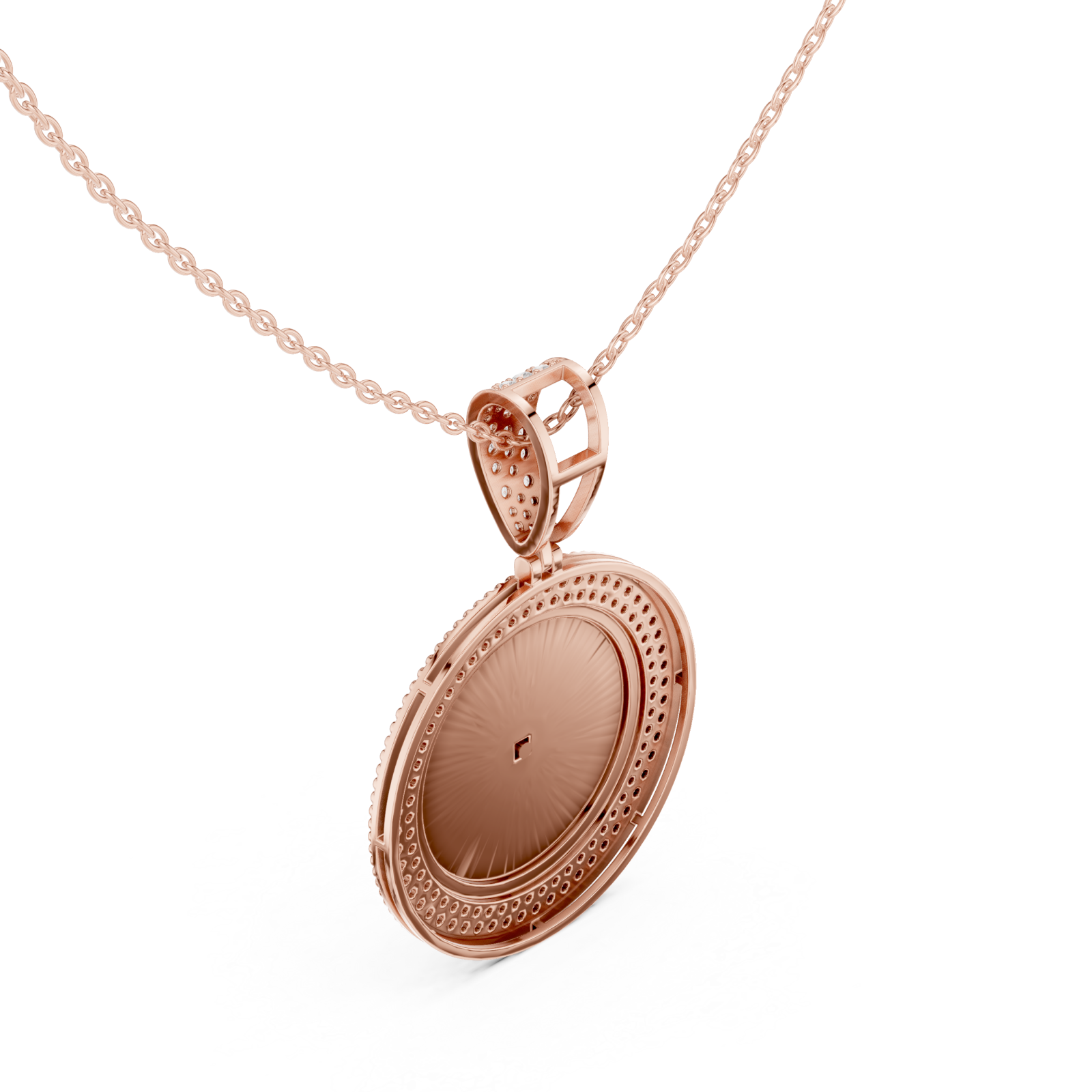  Rose Gold Starlit Ember Medallion Pendant Right View