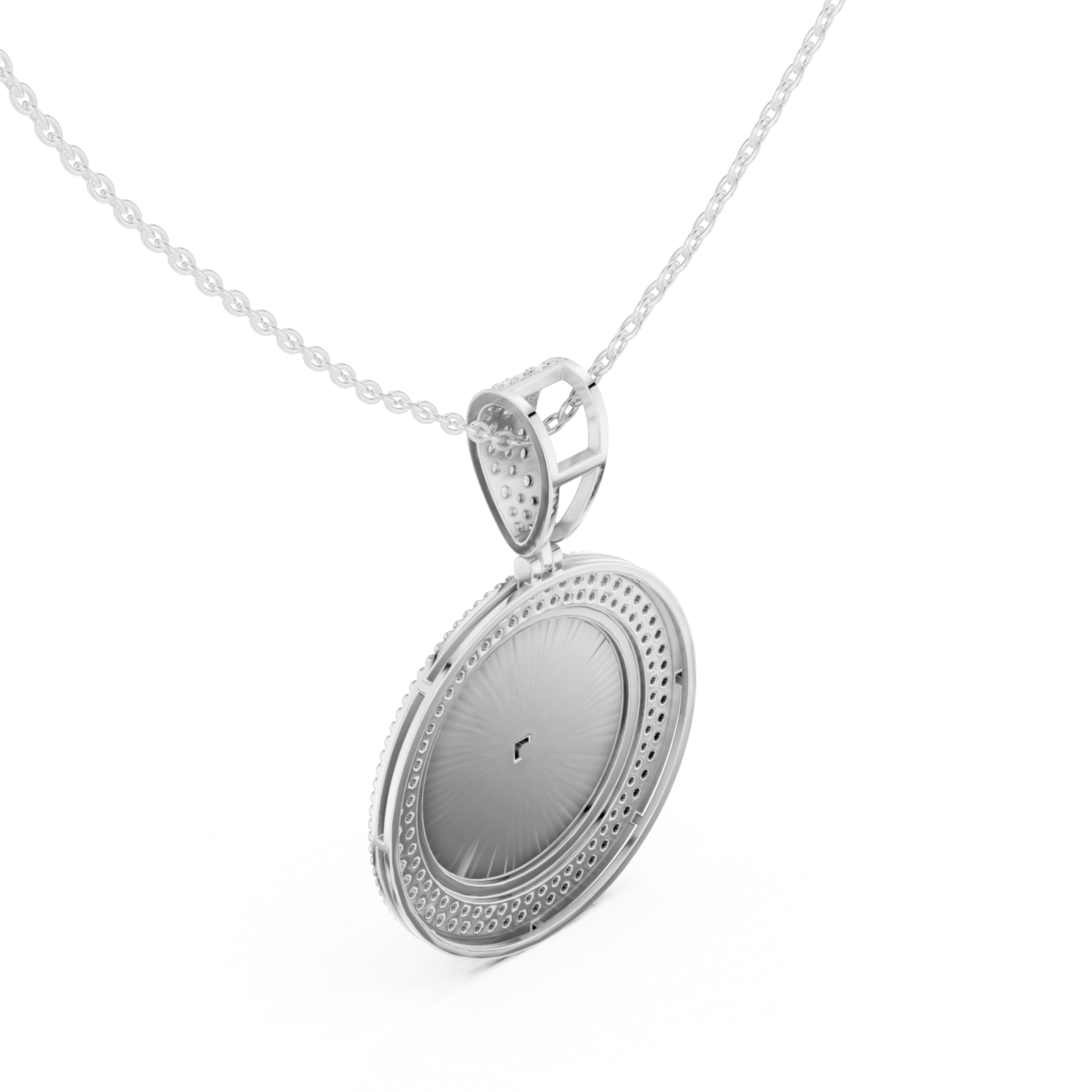  White Gold Starlit Ember Medallion Pendant Right View
