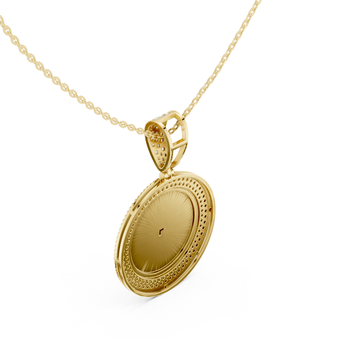 Gold Starlit Ember Medallion Pendant Right View