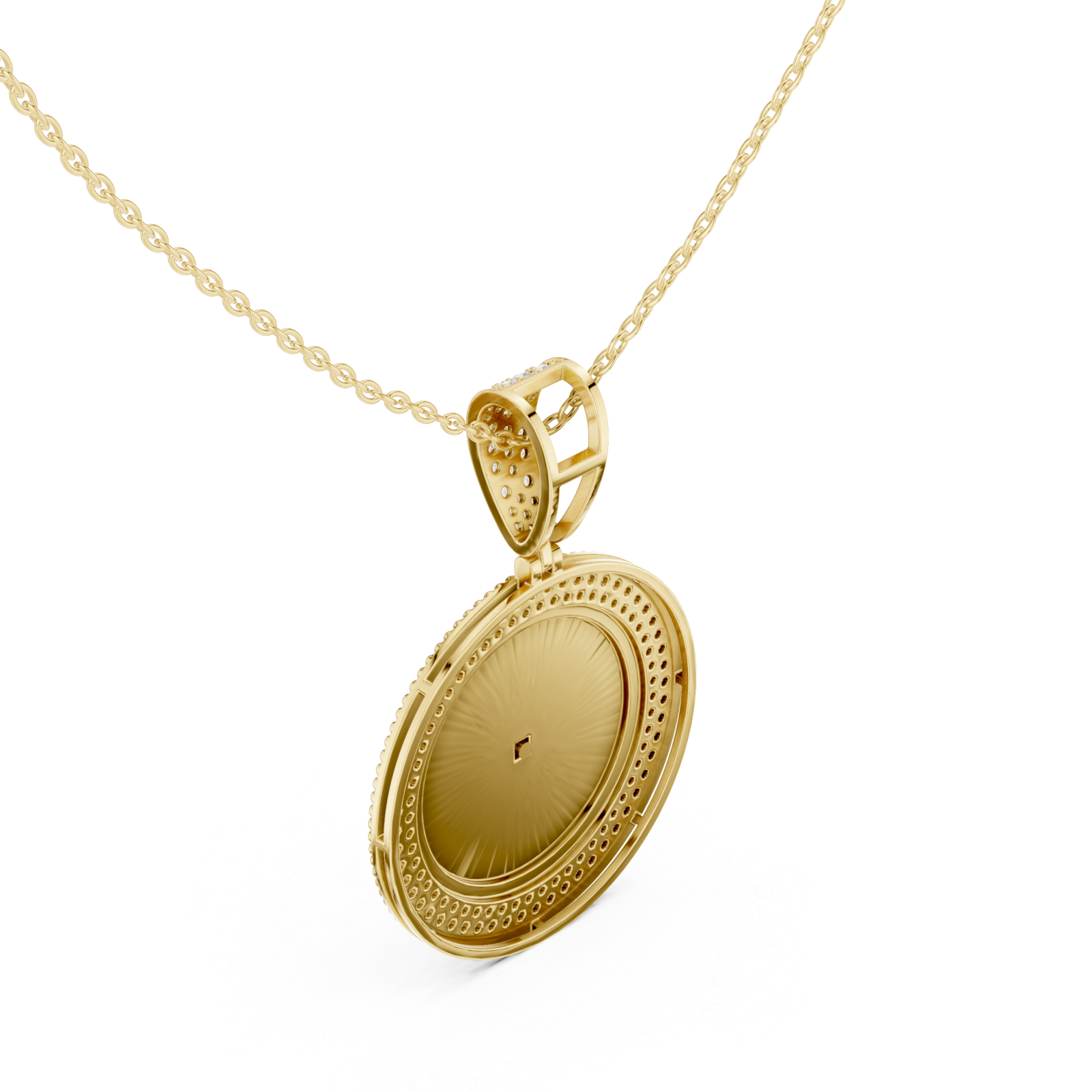 Gold Starlit Ember Medallion Pendant Right View