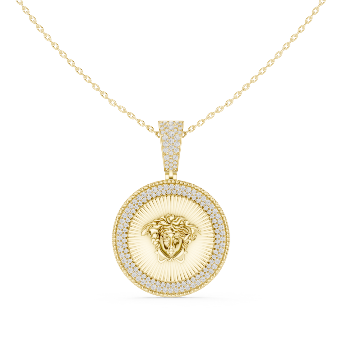 Gold Starlit Ember Medallion Pendant Right View