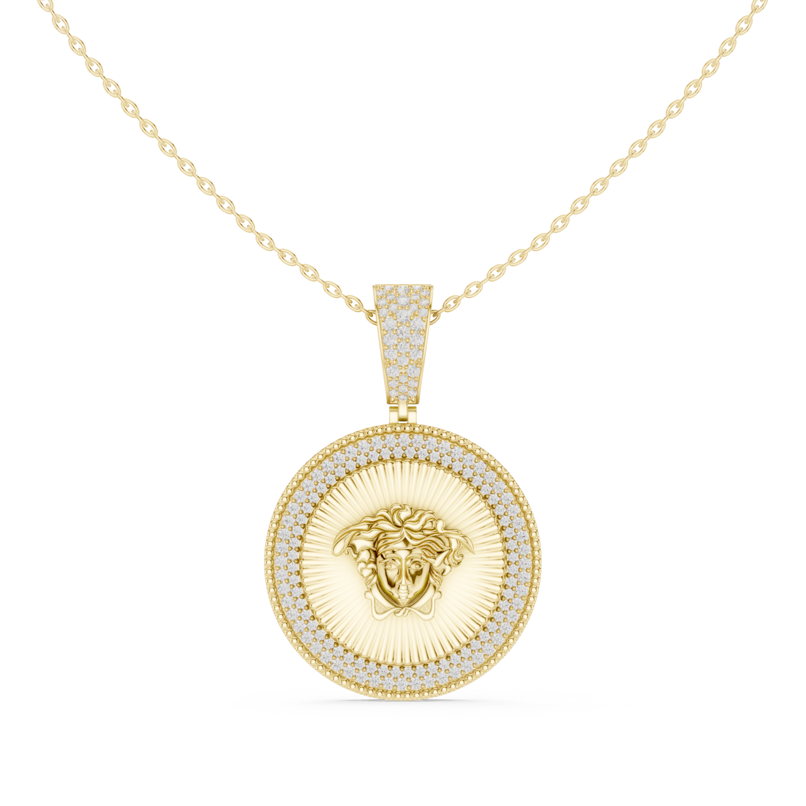  Gold Starlit Ember Medallion Pendant Front View