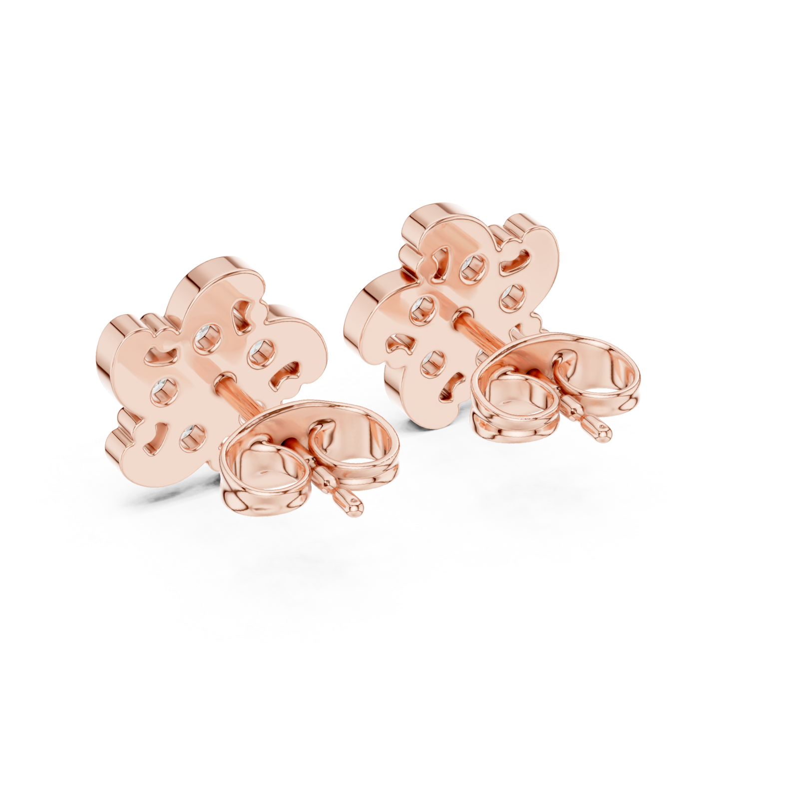  Rose Gold Embrace of Spring Floral Earrings Side View