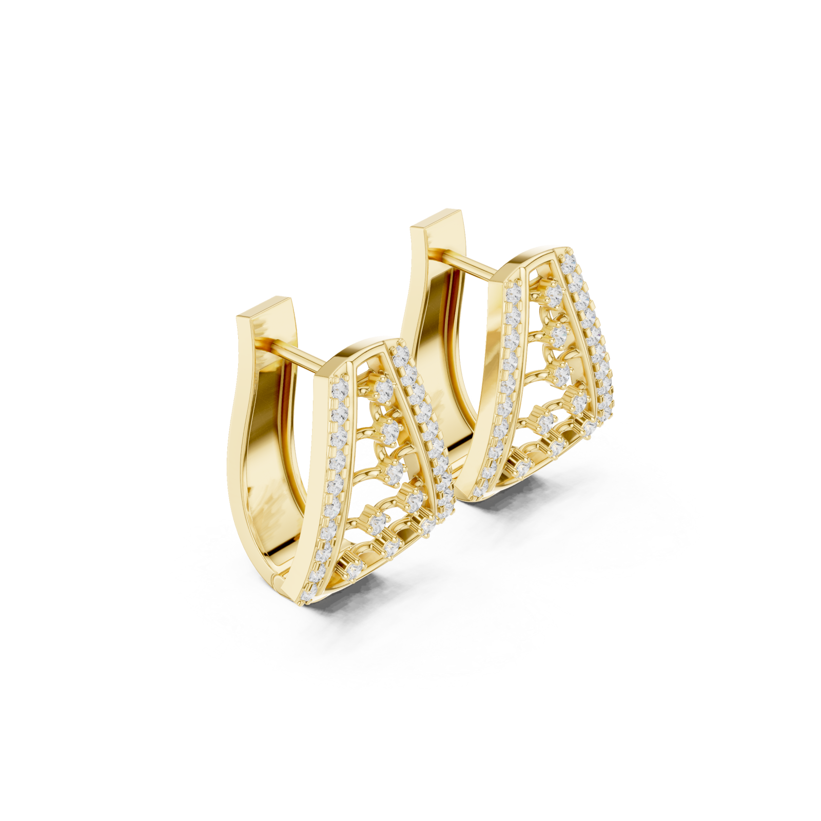  Gold Embrace of Spring Floral Earrings Left View