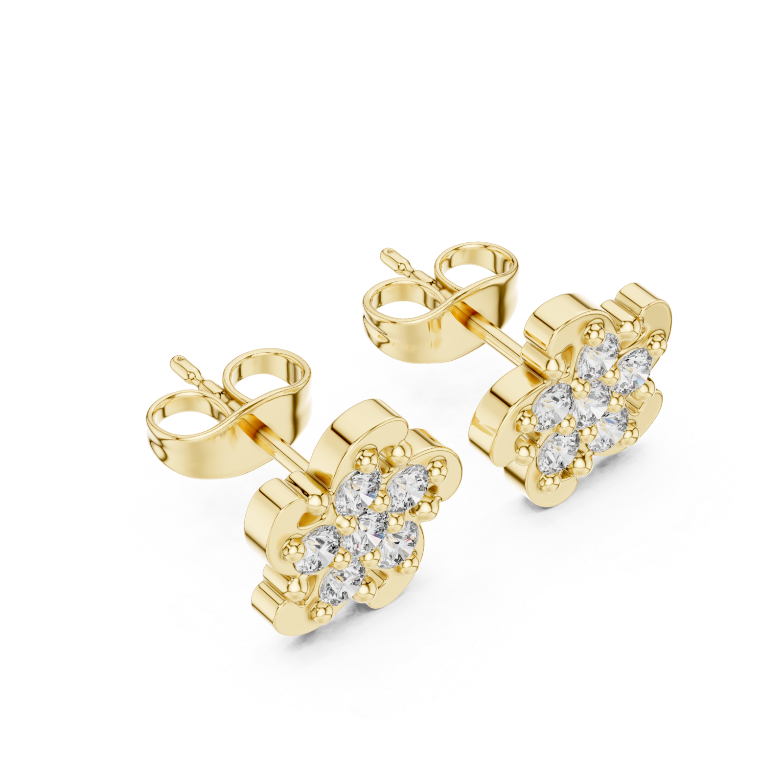 Gold Embrace of Spring Floral Earrings Right View