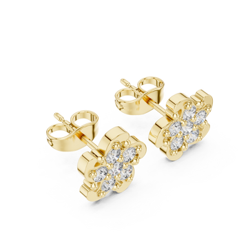 Gold Embrace of Spring Floral Earrings Right View