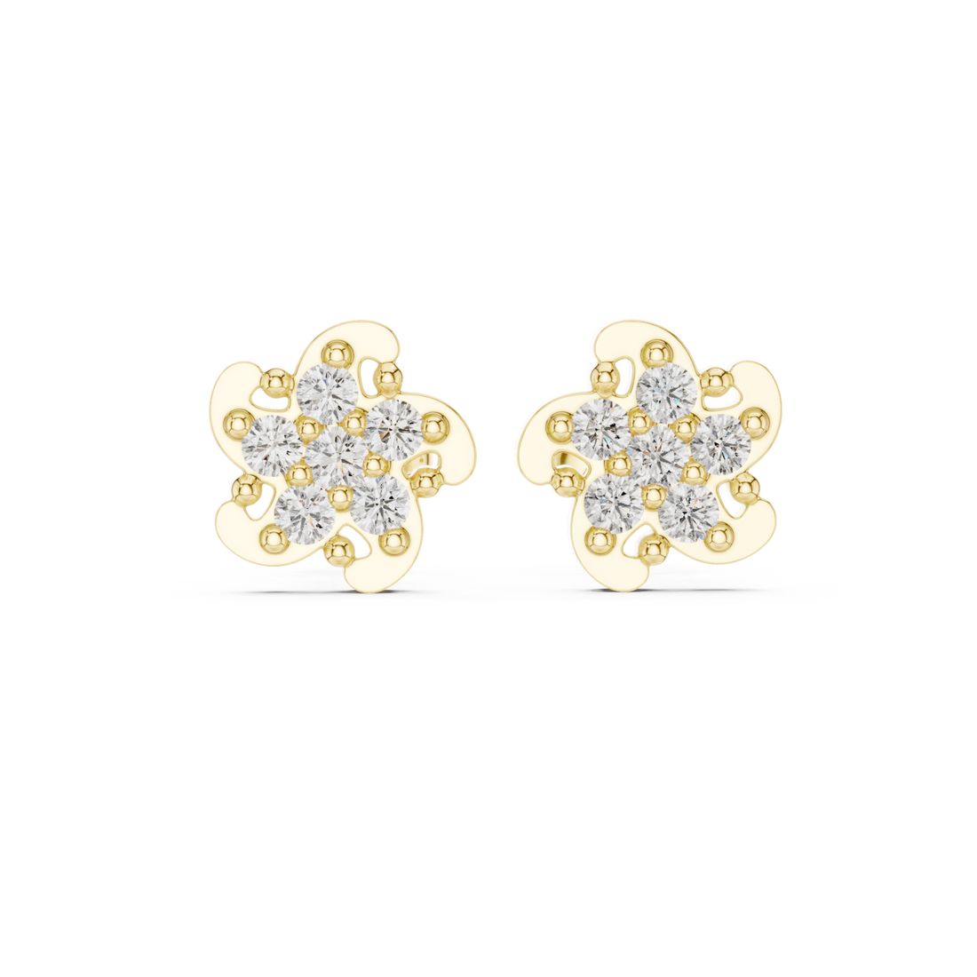 Gold Embrace of Spring Floral Earrings Right View