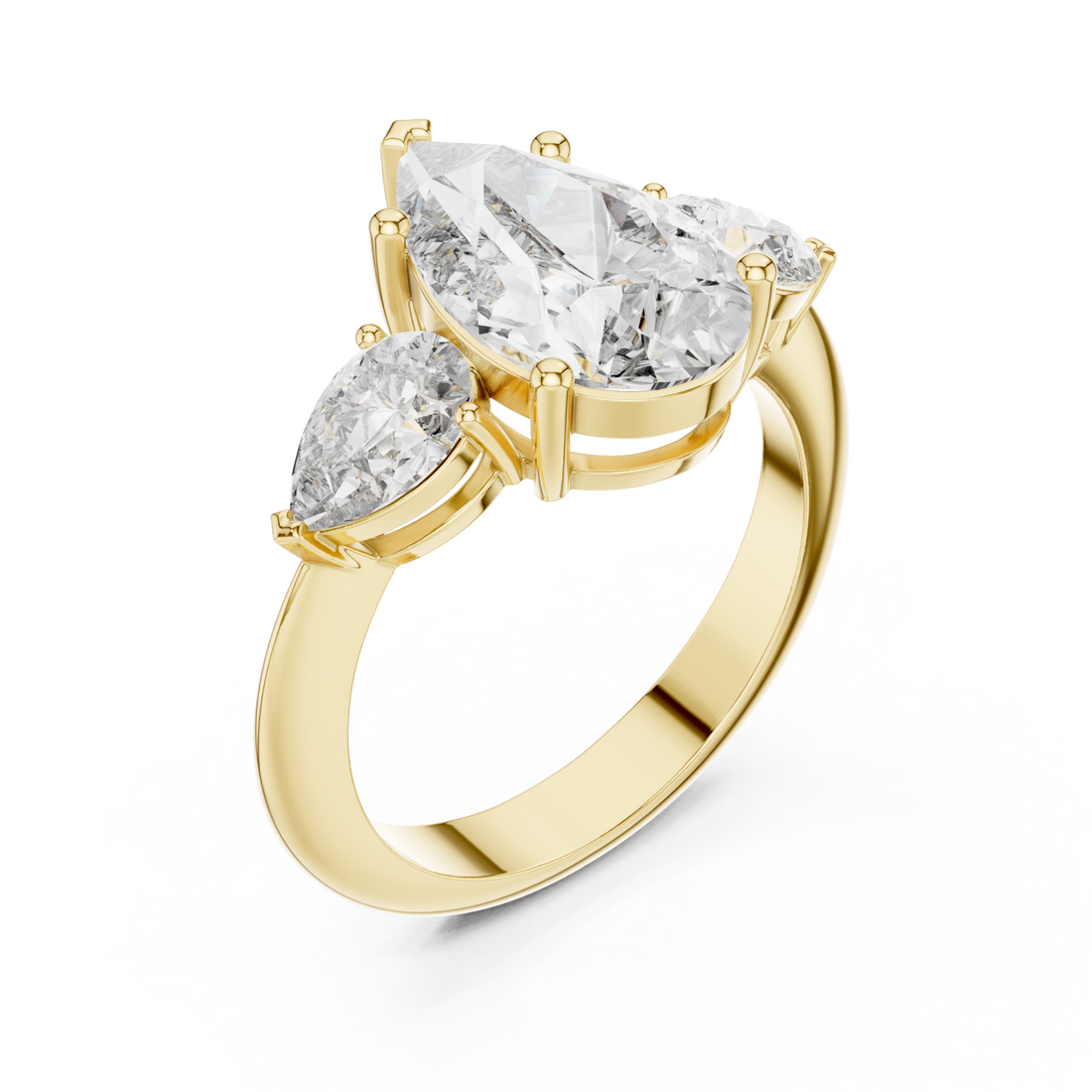 Gold Lustrous Pear Crest Statement Band Right View