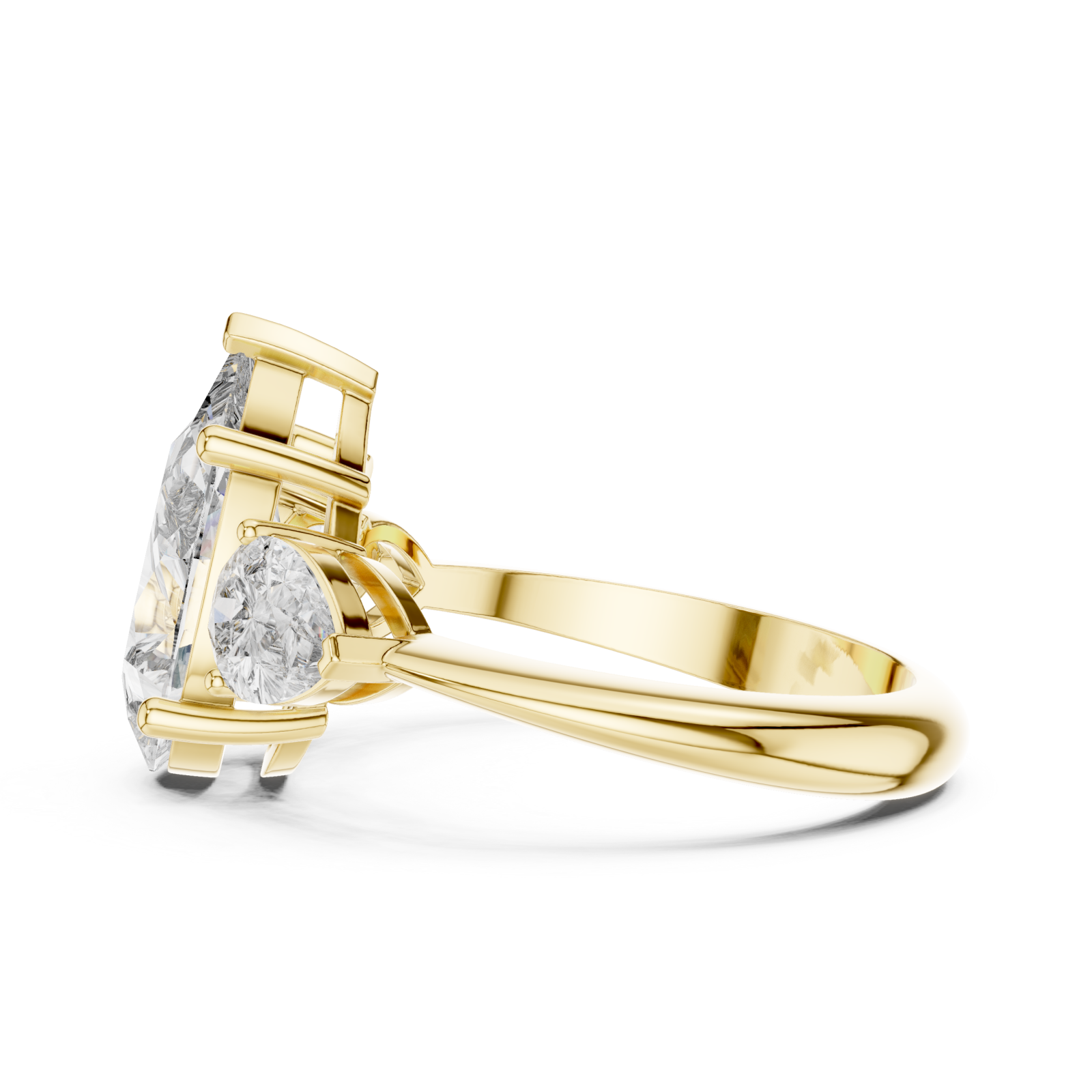  Gold Lustrous Pear Crest Statement Band Side View