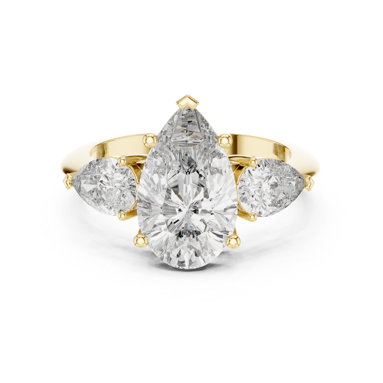  Gold Lustrous Pear Crest Statement Band Front View