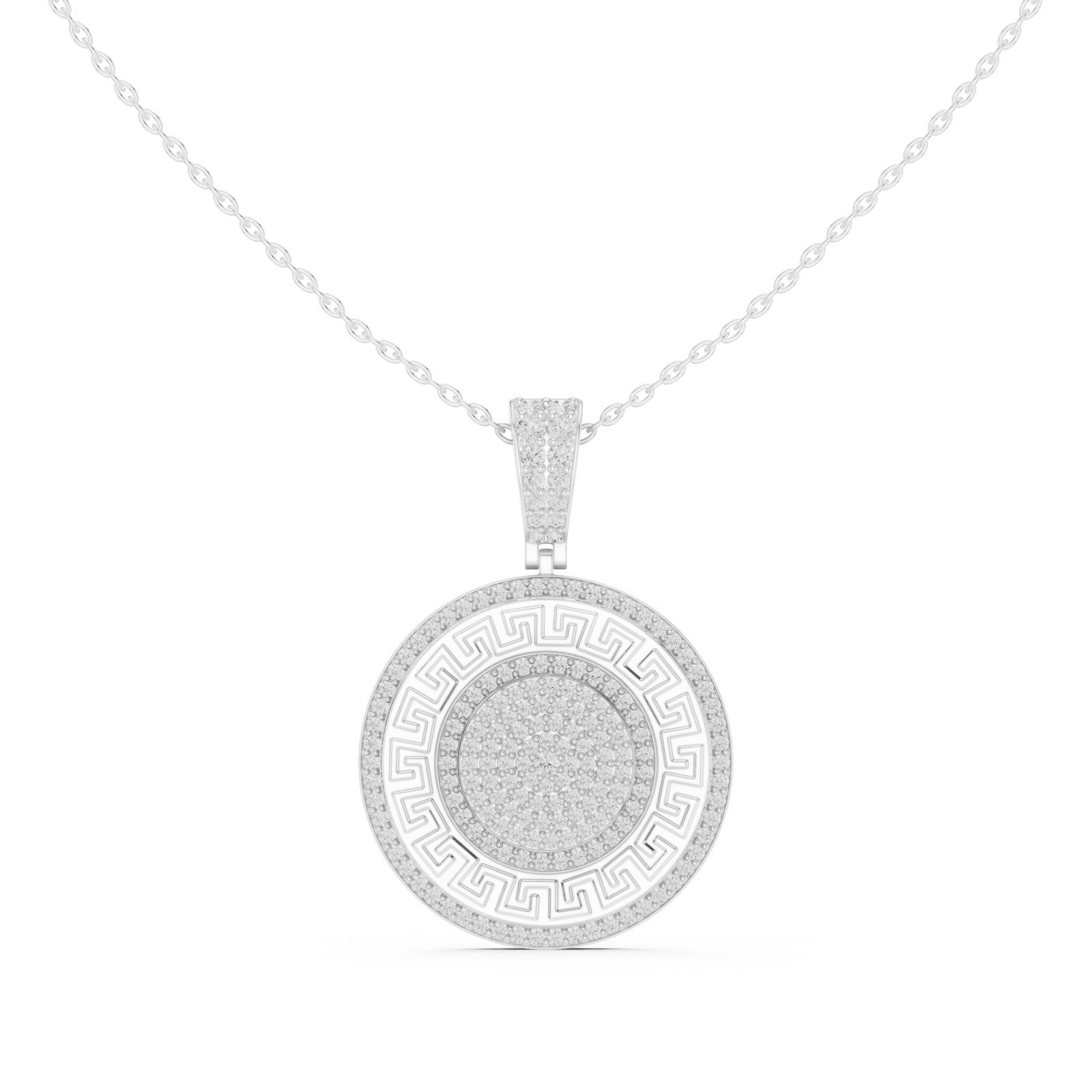  White Gold Celestial Harmony Signature Pendant Front View
