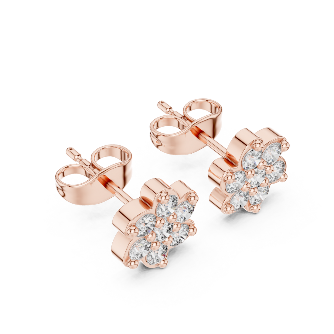  Rose Gold Graceful Petals Studs Right View