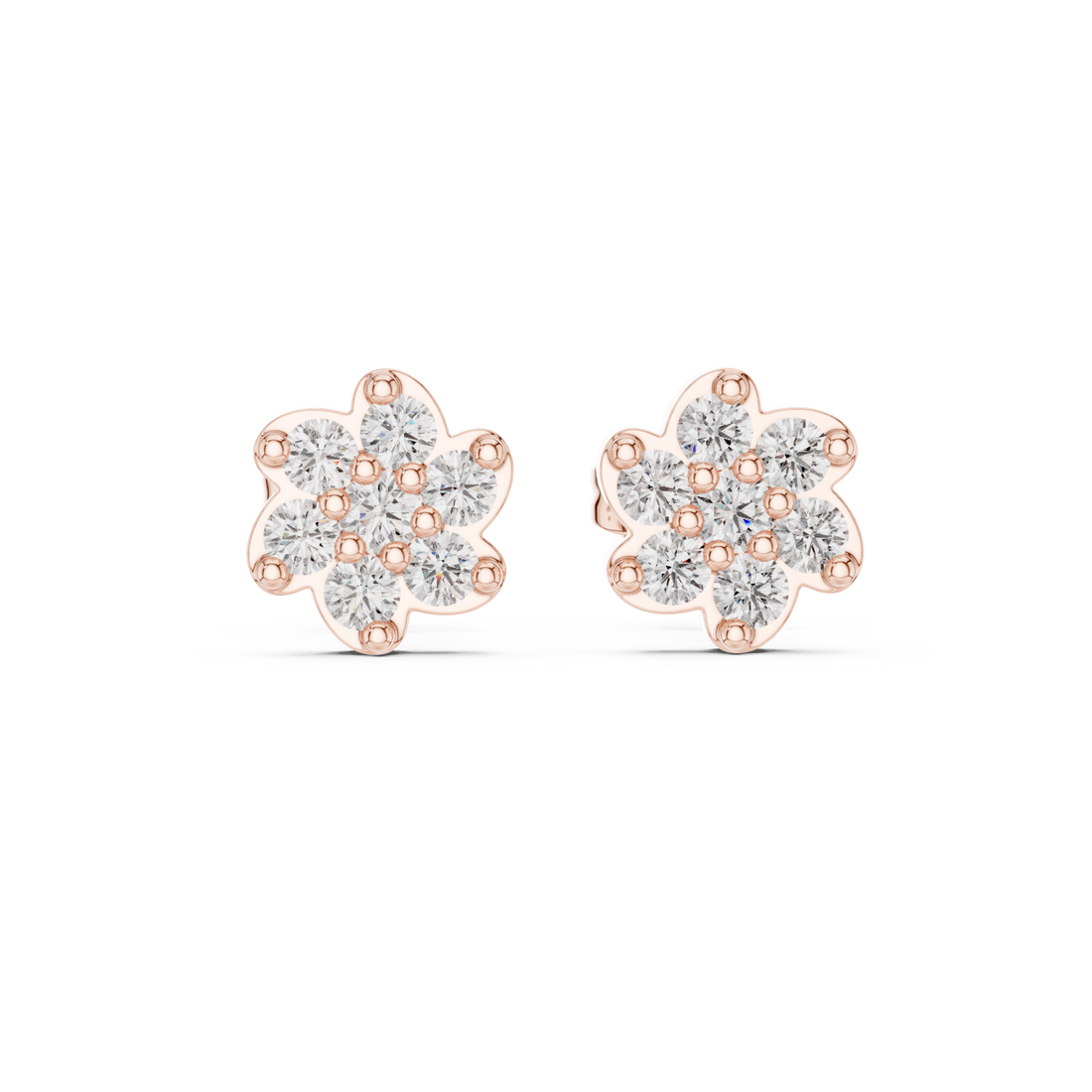  Rose Gold Graceful Petals Studs Right View