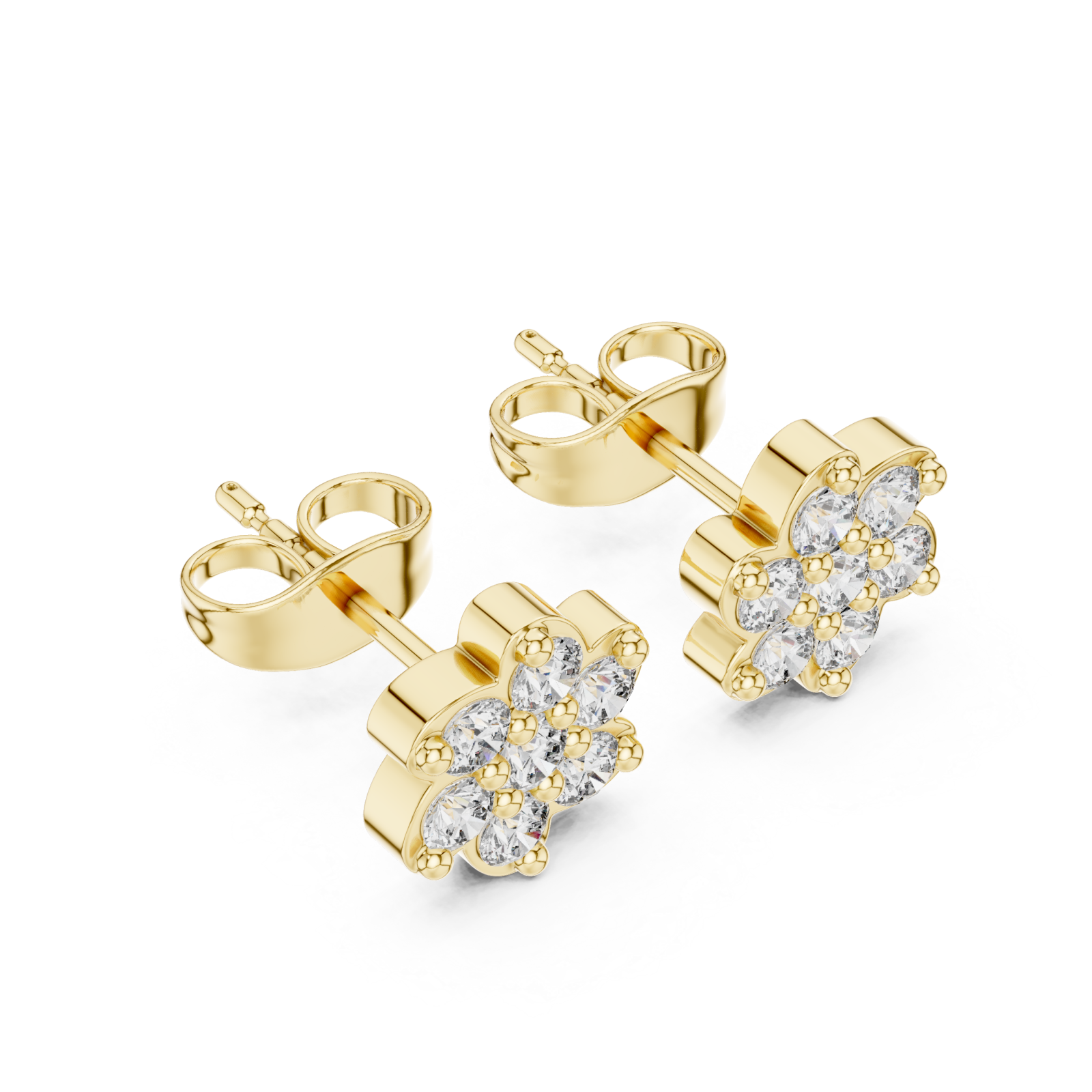 Gold Graceful Petals Studs Right View
