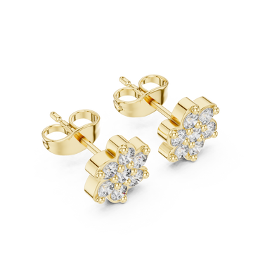 Gold Graceful Petals Studs Right View