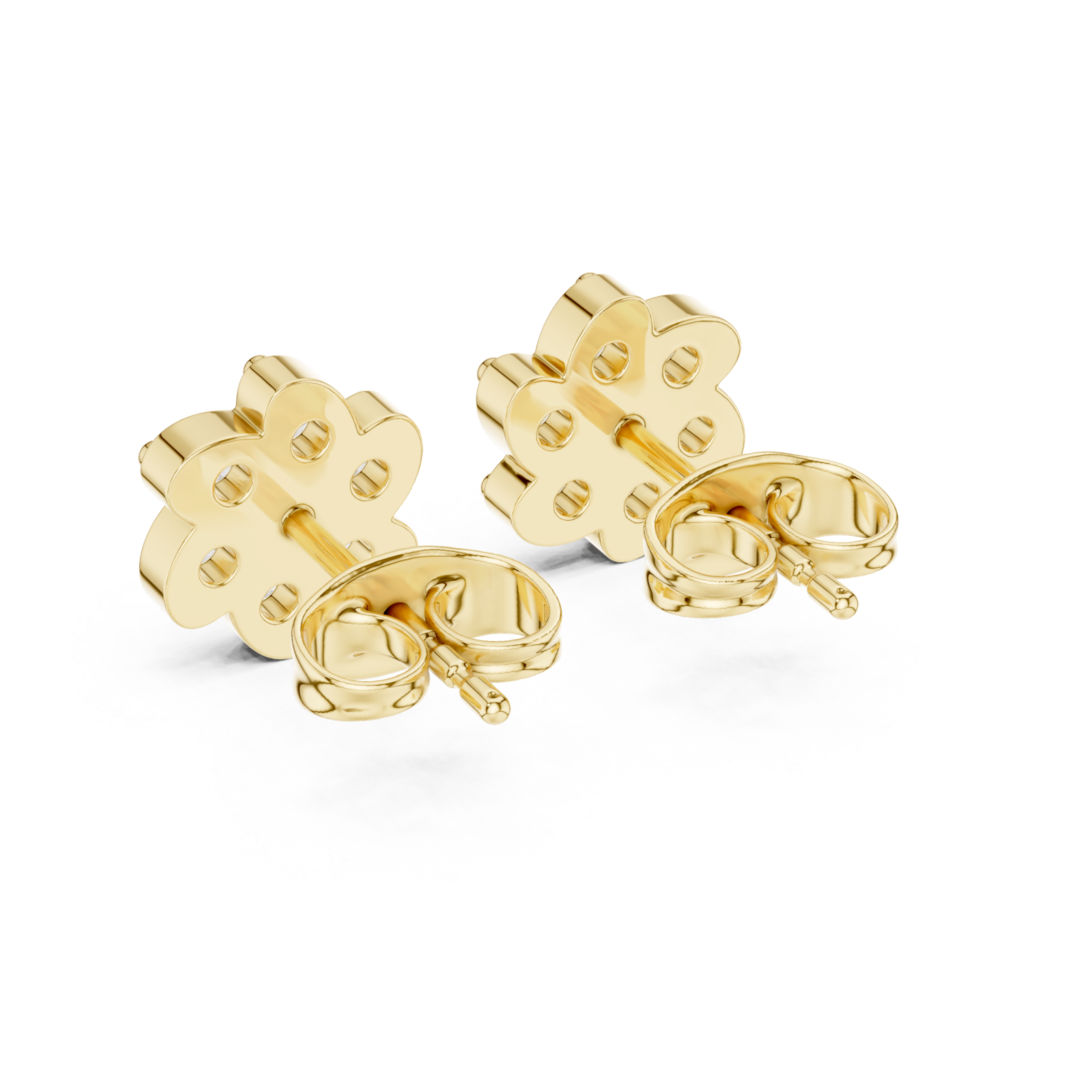  Gold Graceful Petals Studs Side View