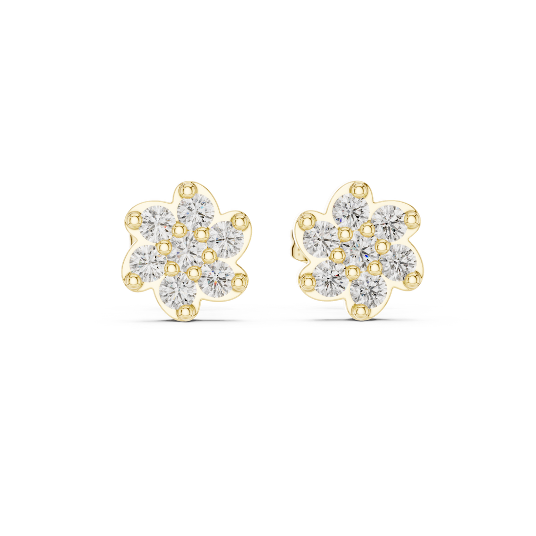 Gold Graceful Petals Studs Right View