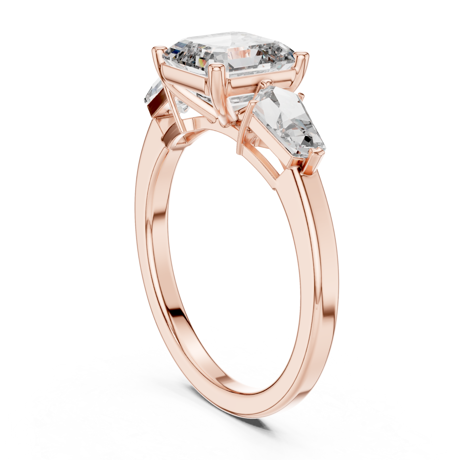  Rose Gold Elegant Radiance Trio Ring Left View