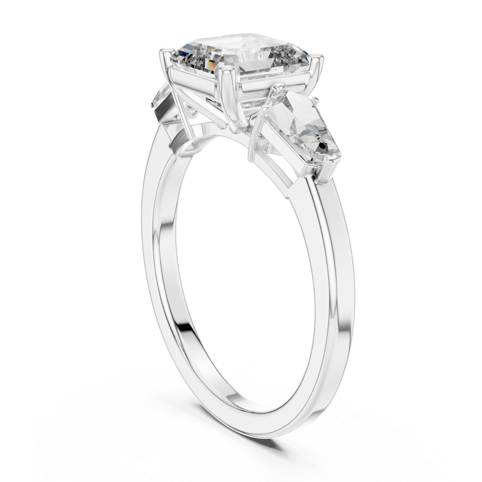  White Gold Elegant Radiance Trio Ring Left View