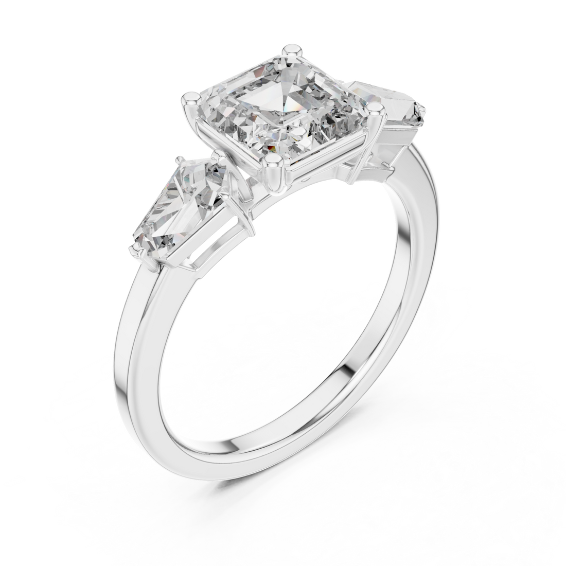  White Gold Elegant Radiance Trio Ring Right View