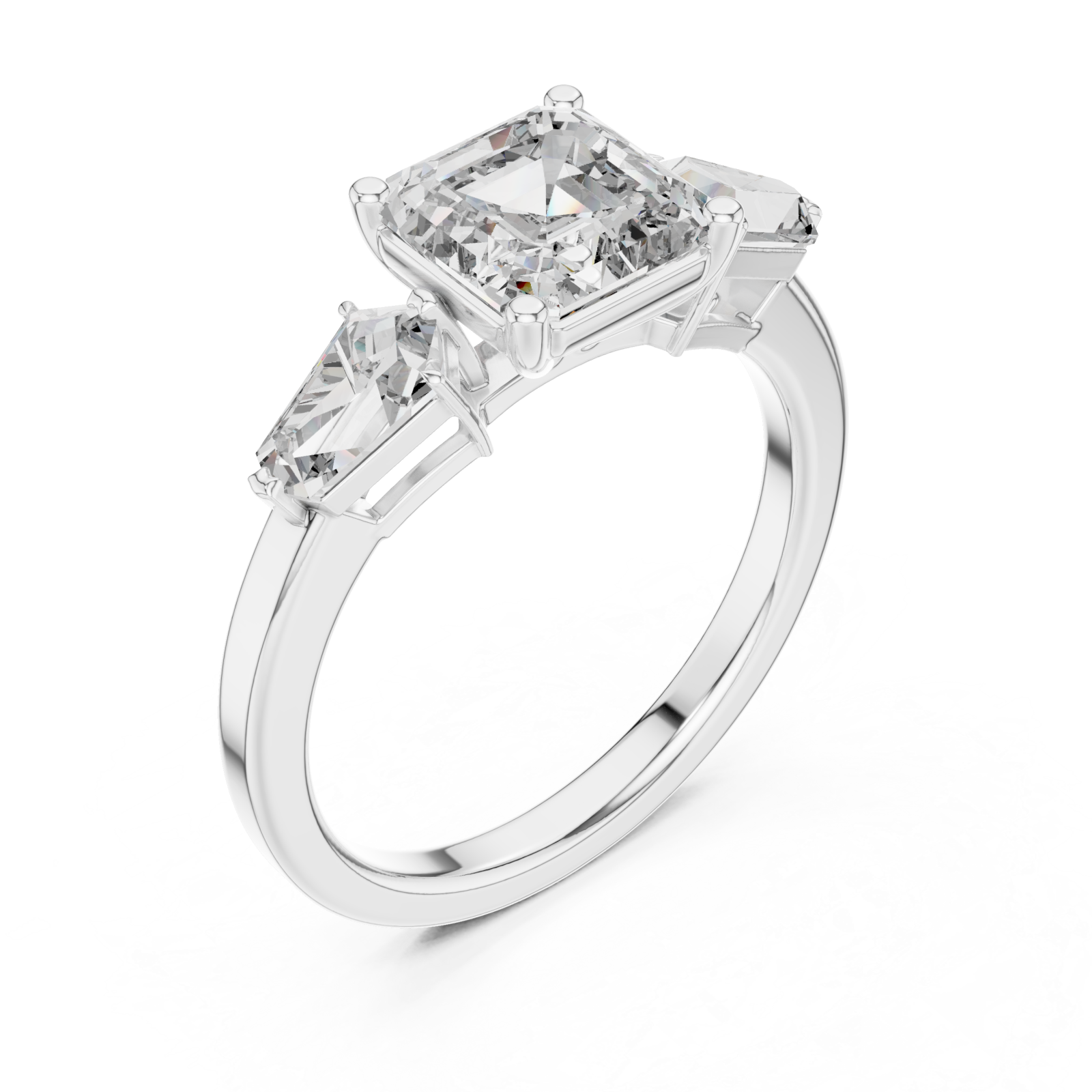 White Gold Elegant Radiance Trio Ring Right View