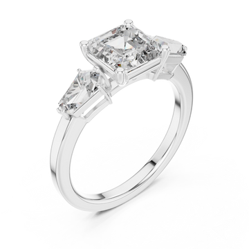  White Gold Elegant Radiance Trio Ring Right View