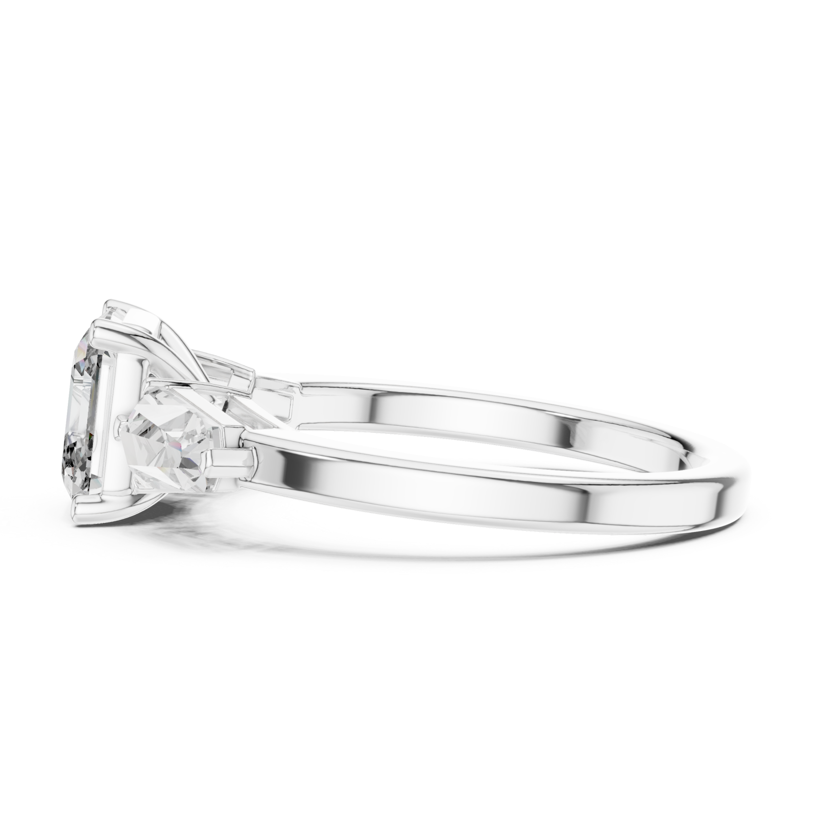  White Gold Elegant Radiance Trio Ring Side View