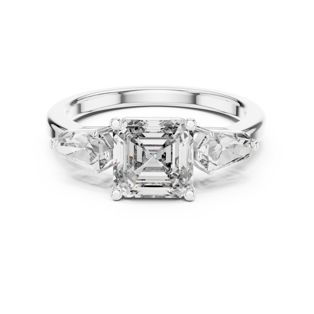  White Gold Elegant Radiance Trio Ring Right View