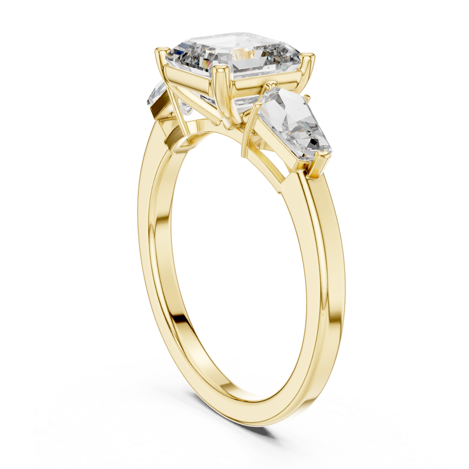  Gold Elegant Radiance Trio Ring Left View