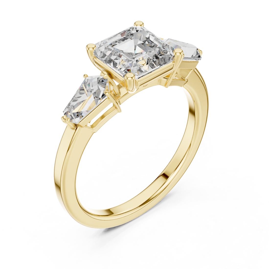 Gold Elegant Radiance Trio Ring Right View