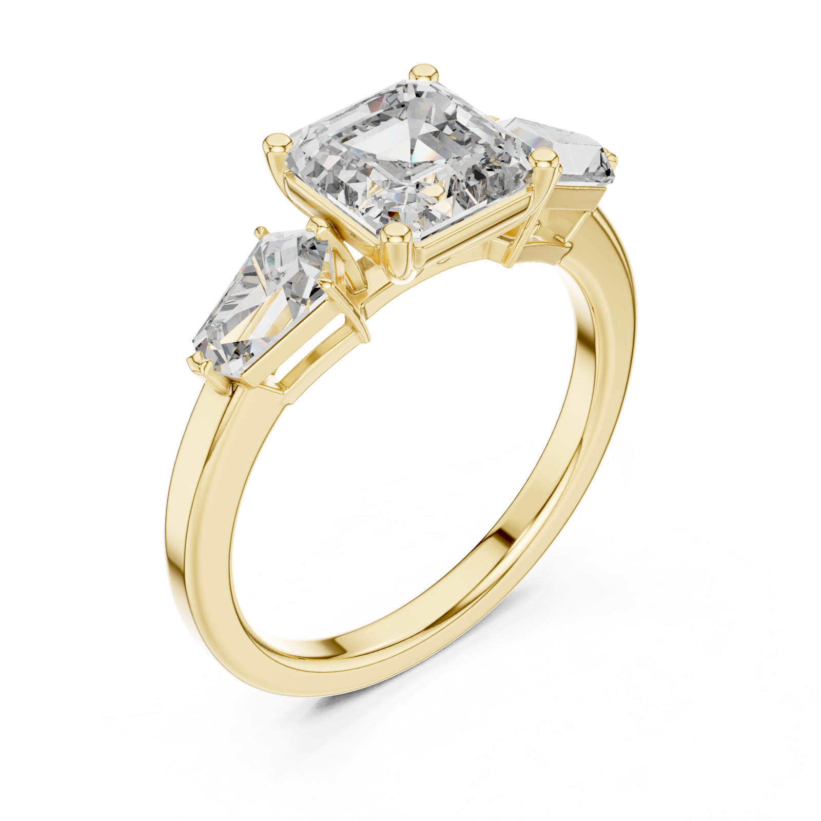 Gold Elegant Radiance Trio Ring Right View