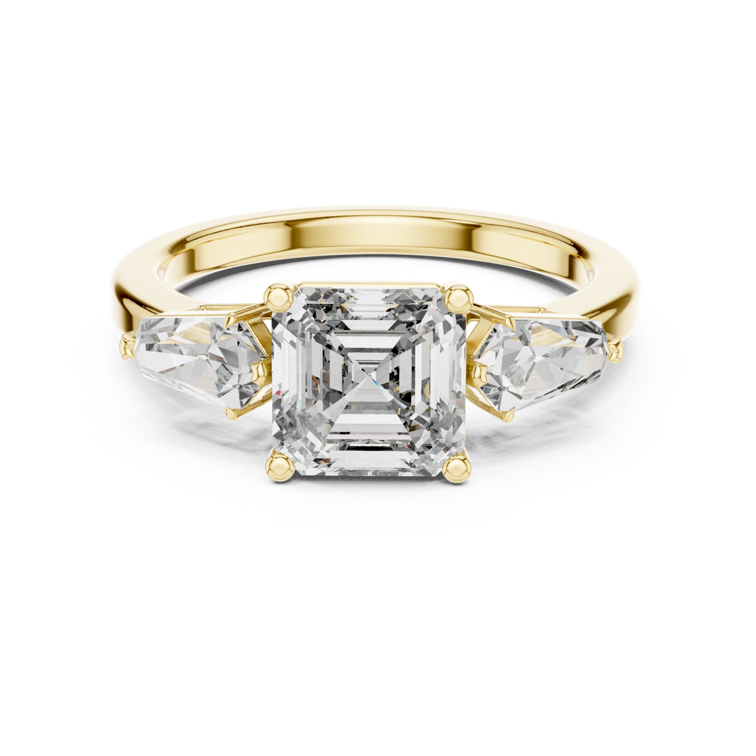 Gold Elegant Radiance Trio Ring Right View