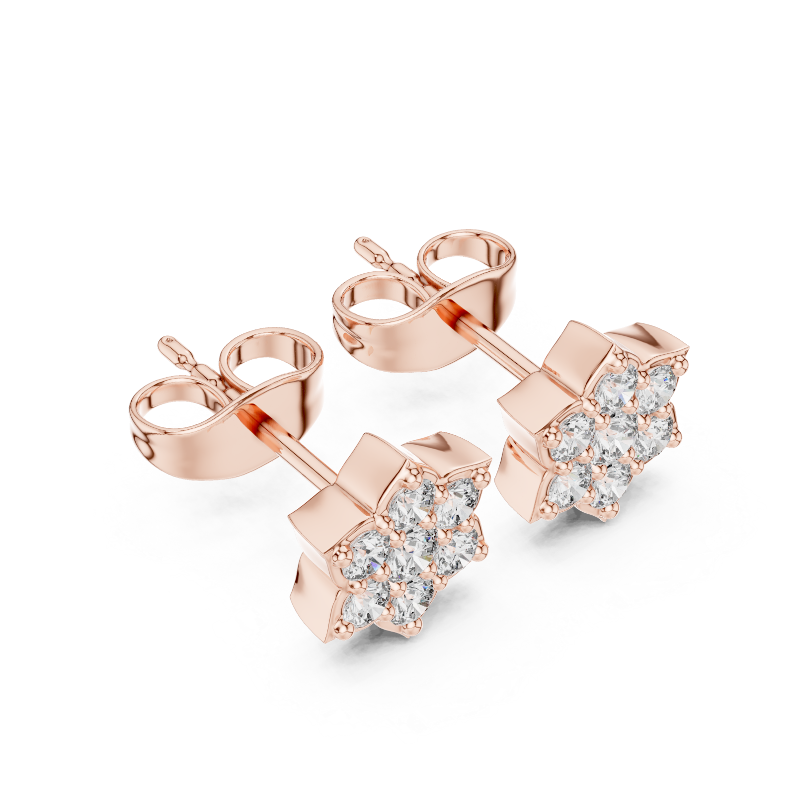  Rose Gold Celestial Harmony Petite Cluster Earrings Right View