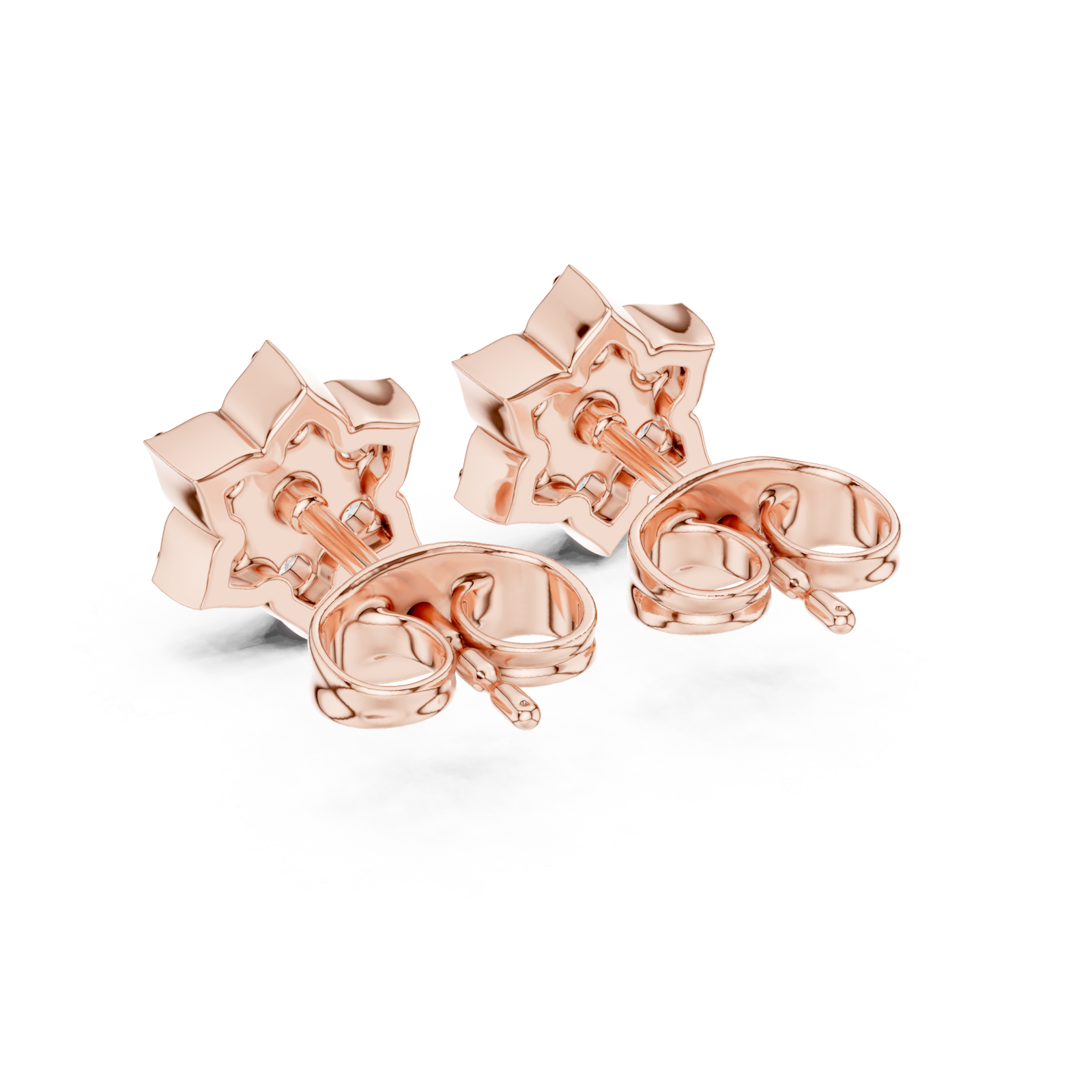  Rose Gold Celestial Harmony Petite Cluster Earrings Side View