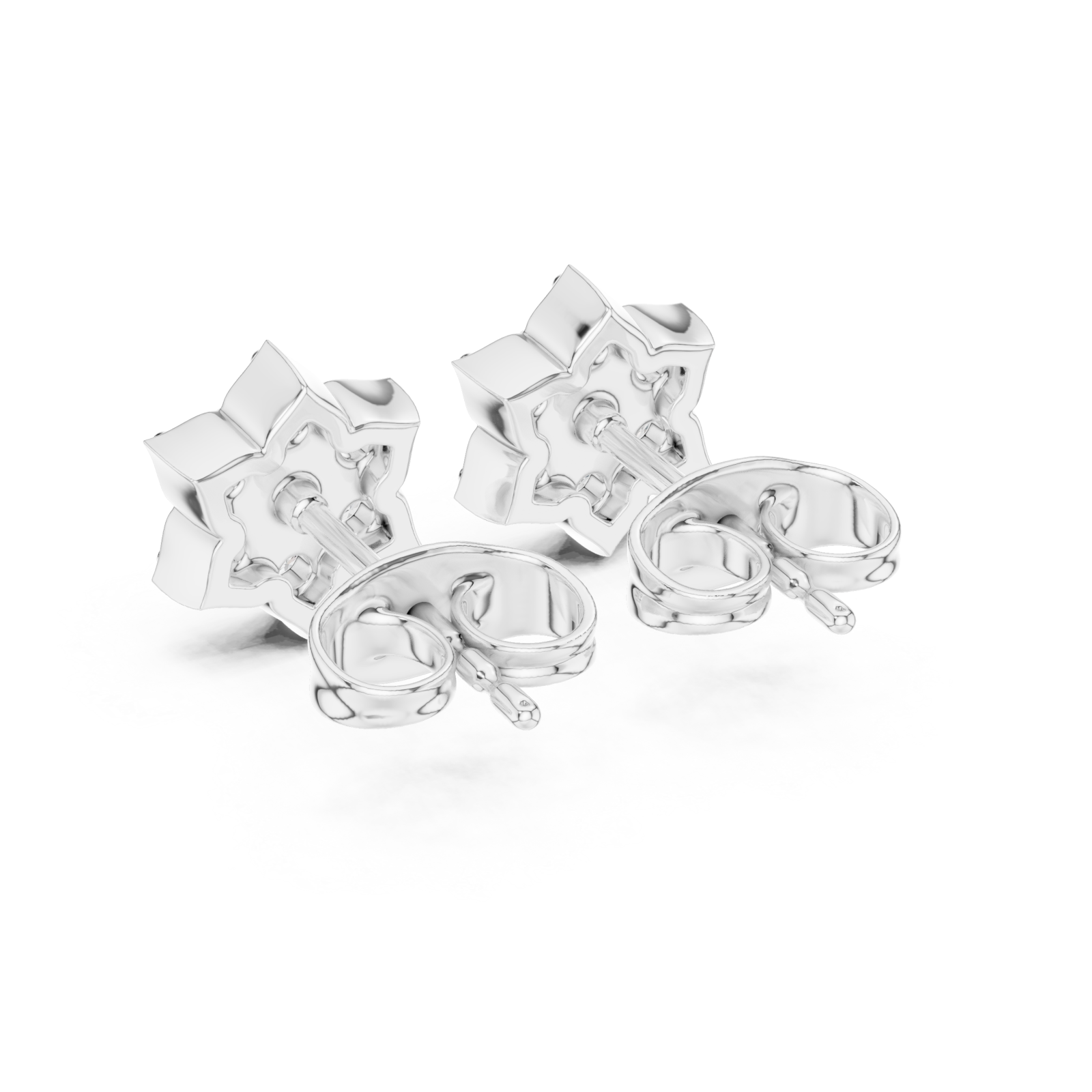  White Gold Celestial Harmony Petite Cluster Earrings Side View
