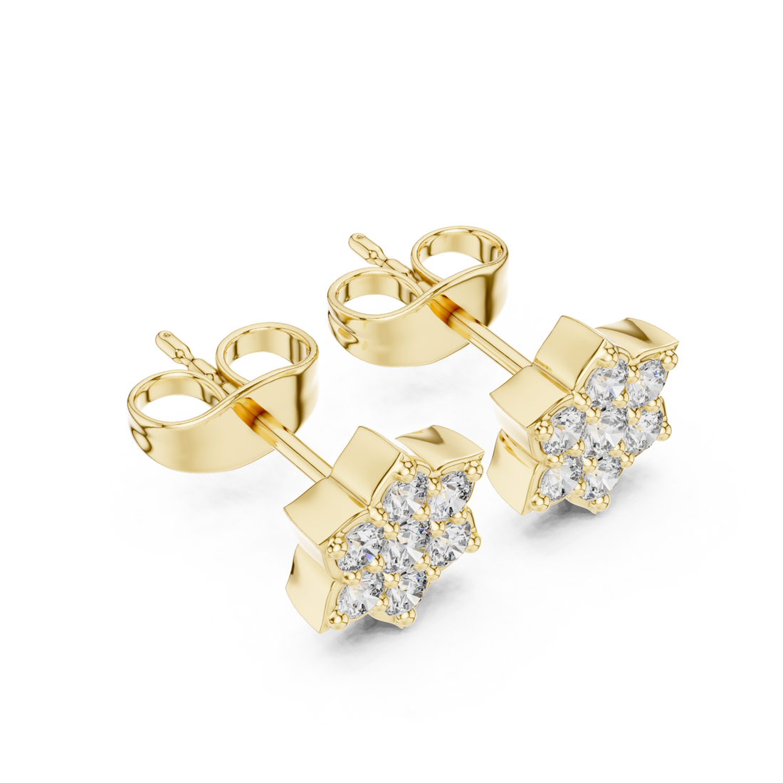 Gold Celestial Harmony Petite Cluster Earrings Right View