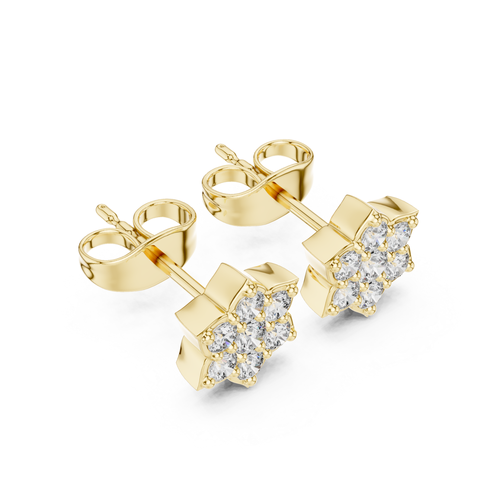 Gold Celestial Harmony Petite Cluster Earrings Right View