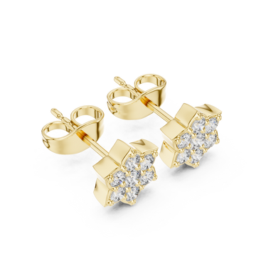 Gold Celestial Harmony Petite Cluster Earrings Right View