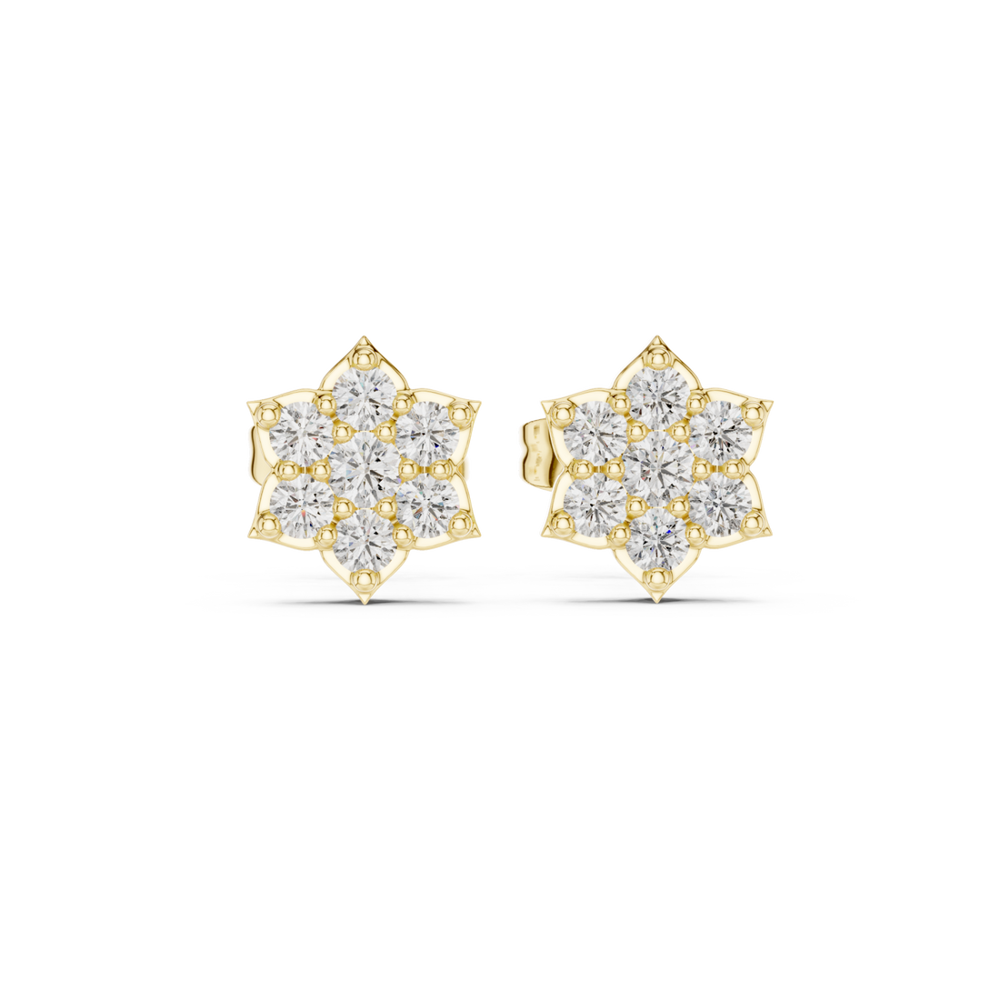 Gold Celestial Harmony Petite Cluster Earrings Right View